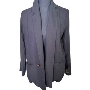 Sophie Rue Black Blazer with Single Button Closure and Sheer Back Sz Large